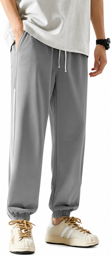 METRONAUT Striped Men Black Track Pants