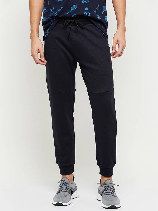 MAX Solid Men Dark Blue Track Pants Buy MAX Solid Men Dark Blue Track Pants Online at Best