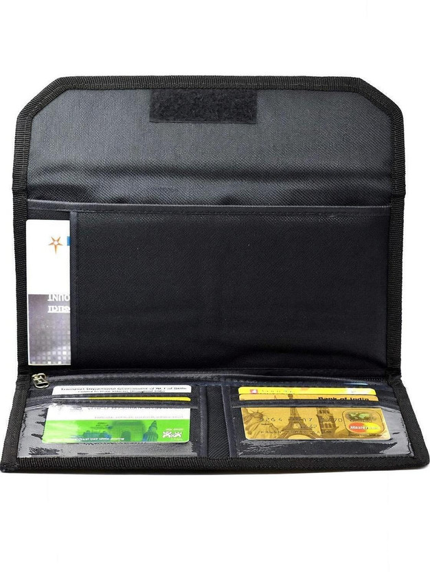 Kopila document holder for chequeBook/Passbook/Credit/Debit Card Coin Mobile Cash Etc(Black)