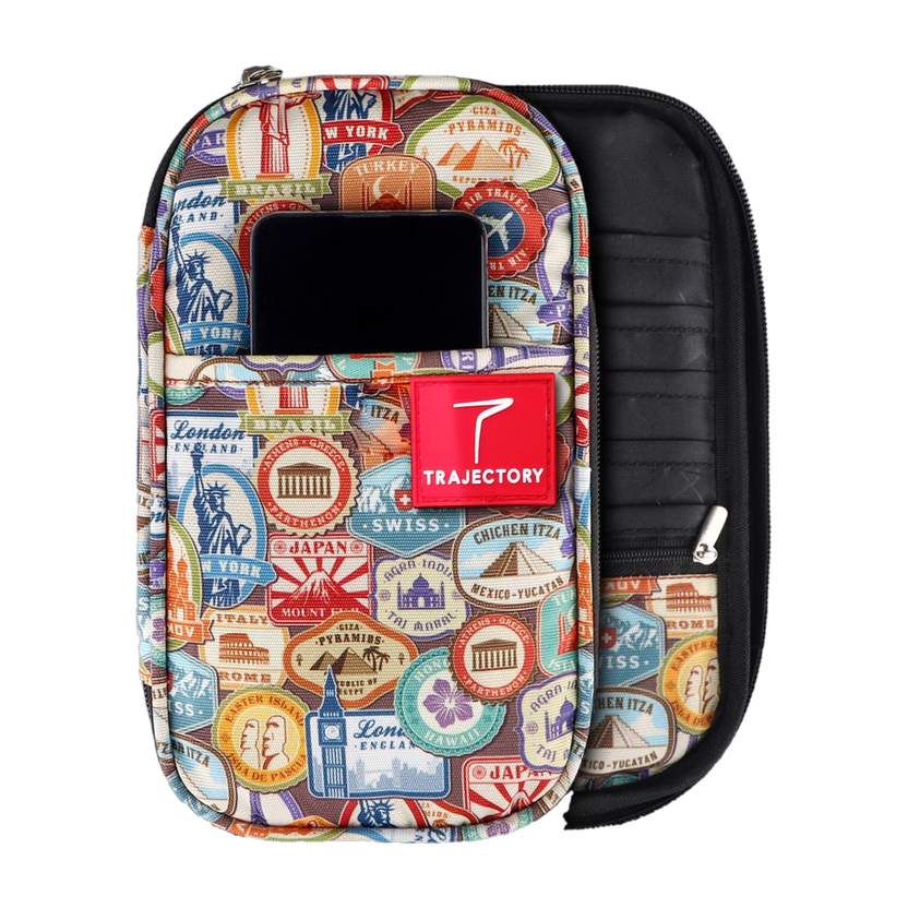 Trajectory Travel Polyester Passport and Card Holder and Wallet Organiser Case(Red)