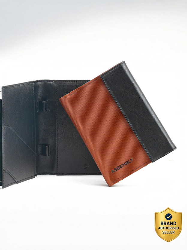 Assembly Sleek Designed Leatherette Passport Holder Cover for Men & Women - Rust(Orange)