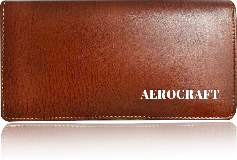 AEROCRAFT Cheque Book Holder With Debit Credit Card Holder (BROWN)(Brown)