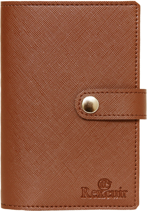 RC REXCUIR Leather Passport Holder Cover Case RFID Blocking Travel Wallet(Brown)
