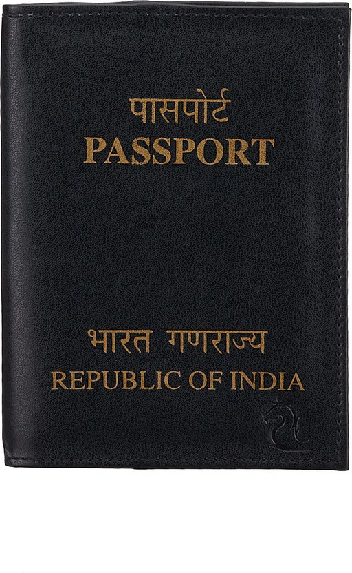 KARA Leather Passport Cover | Travel Friendly | Case | For Men & Women(Black)