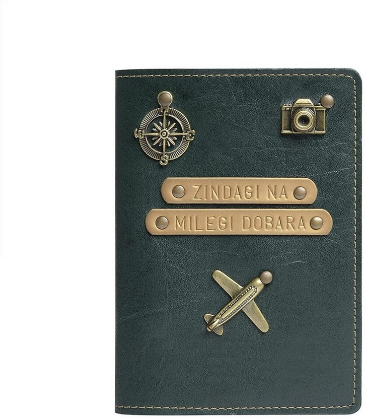The Messy Corner Green Vegan Leather Unisex Passport Cover(Green)