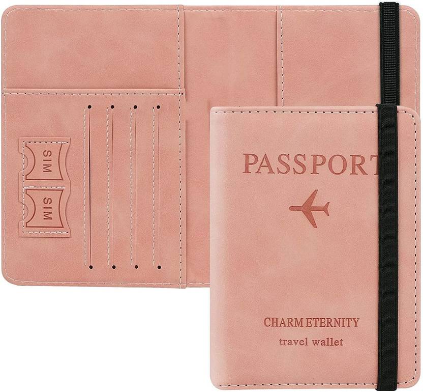 HOUSE OF QUIRK Passport Holder Cover Travel Wallet Organiser, Pink Price in India