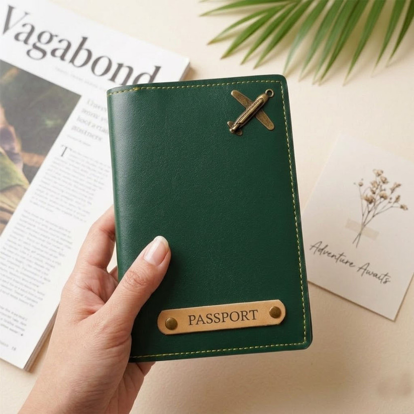 Skinoutfit Leather Passport Cover for Men & Women Travel Passport Card Holder(Green)
