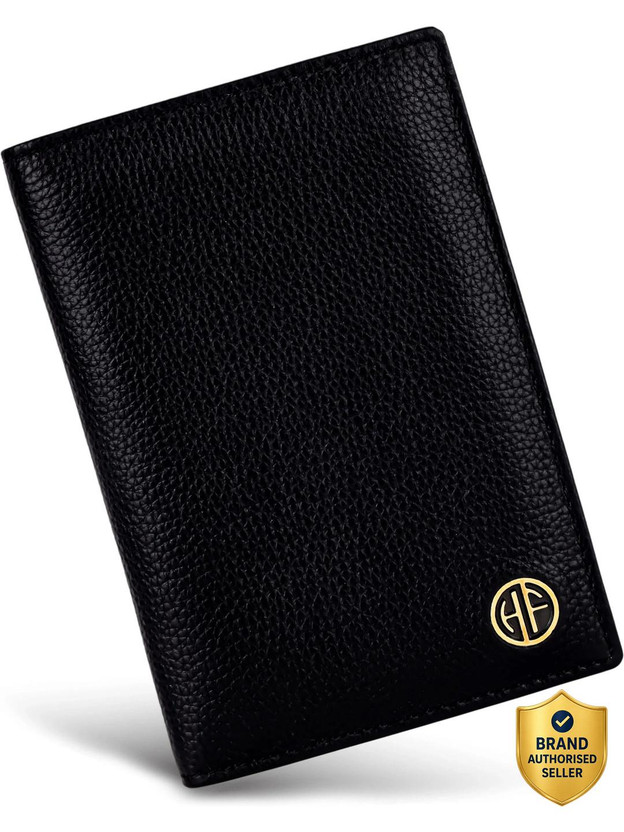 Hammonds Flycatcher Genuine Leather RFID Blocking Passport Holder Cover Case Travel Wallet(Black)