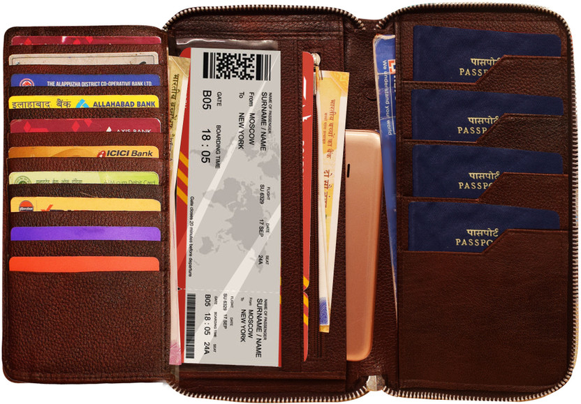 ABYS ✔100 % Genuine Leather Brown🔔🍩Christmas Day Special 🎁 Passport Holder::Cheque Book Holder::Travel Wallet::Dedit Card Holder::Cradit Card Holder(Multicolor)