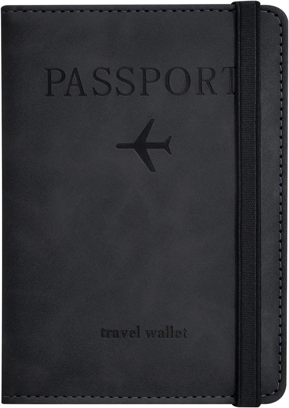 Dhvyant Mart PU Leather Travel Passport Wallet Cover Case For Women and Men(Black)