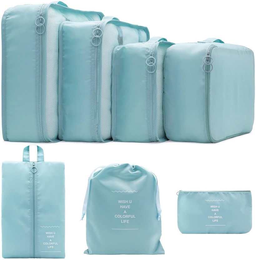 TILFIXER 7 Travel Cubes Set For Suitcase And Luggage Organizers Toiletry bag(Blue)