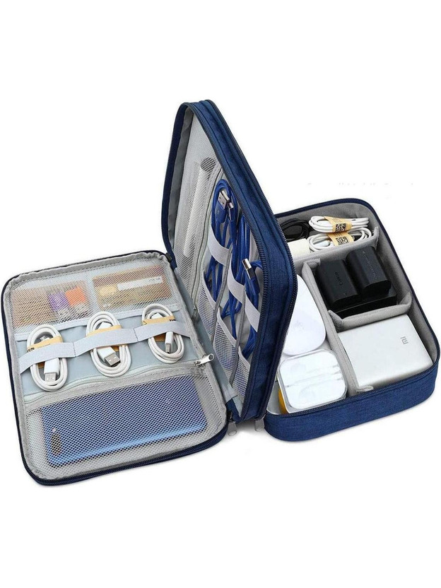 SEAGULL SEAGULL 3 Layered Zippered Electronic Organizer, Travel Cable Accessories Bag, Portable Storage Case for Cables, Charger, HDD, Power Bank, 27 x 20 x 10cm(Blue) - Flipkart Deal