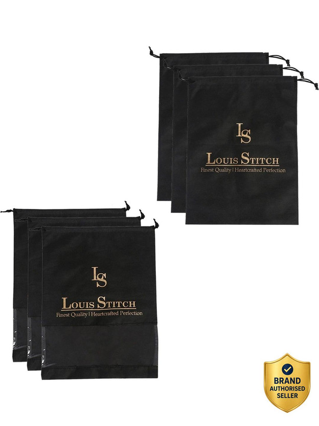LOUIS LOUIS STITCH Non-Woven Shoe Bag Travel Accessories Shoes Storage String Bags Organizer Combo(Black) - Flipkart Deal