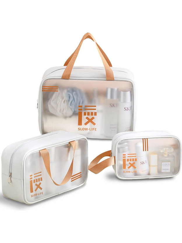 Hoopoes Travel Toiletry Pouch Set of 3 | Portable Cosmetic Makeup Toiletry Organizer Bag(Grey)