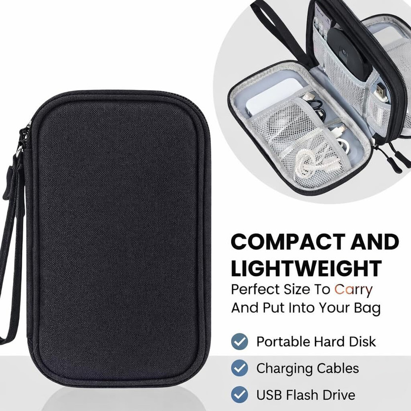 AKSH AKSH Double Layer Digital Electronics Accessories Travel Gadget Carry Bag Organizer(Black) - Flipkart Deal