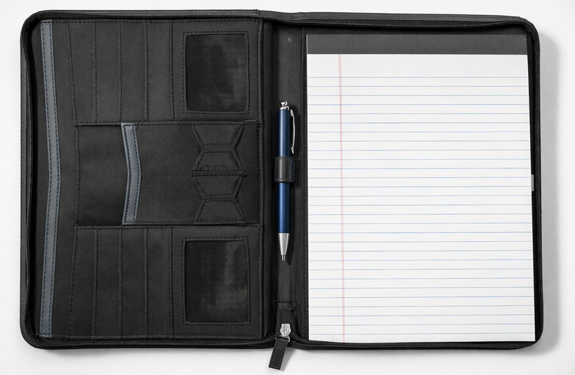 KITTU ExecPro Portfolio Folder with Zipper – Portable Resume Organizer Loose Leaf(Blue)