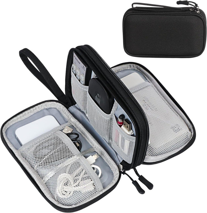 HNO SALES ELECTRONIC ORGANIZER BAG WATERPROOF CASE FOR CABLE AND CHARGER ( MULTICOLOR )(Multicolor, Black)
