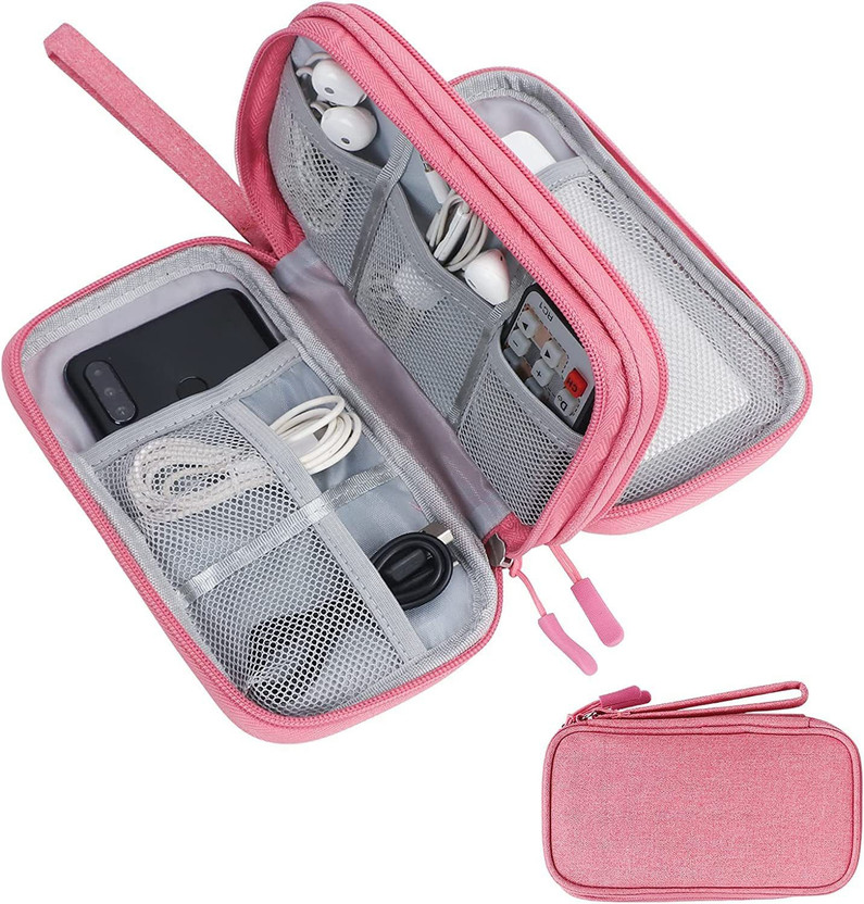 netizen Quality Electronics Accessories Organizer Travel Multipurpose Waterproof Case(Pink)