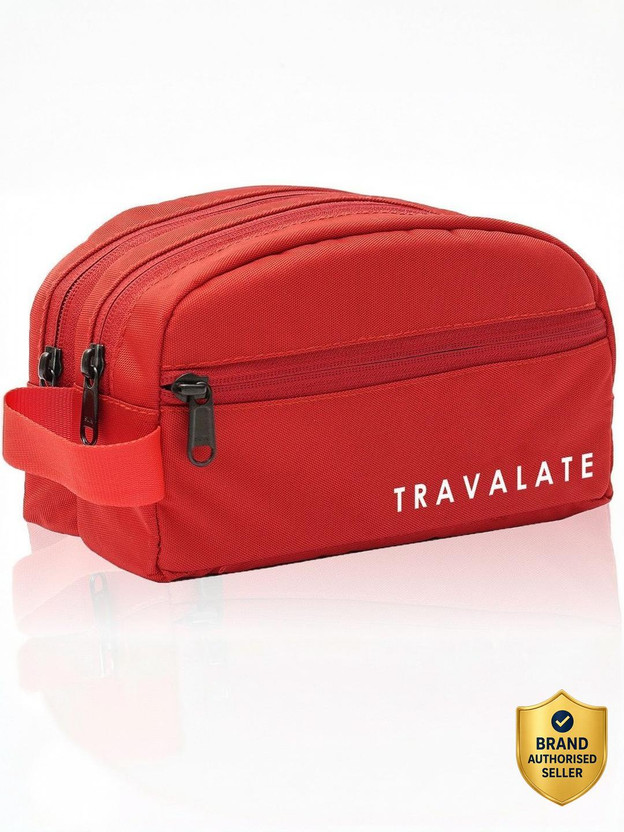Travalate Travalate 2 Zipper Toiletry Travel Bags Makeup Shaving Kit Pouch for Men and Women Travel Toiletry Kit(Red) - Flipkart Deal