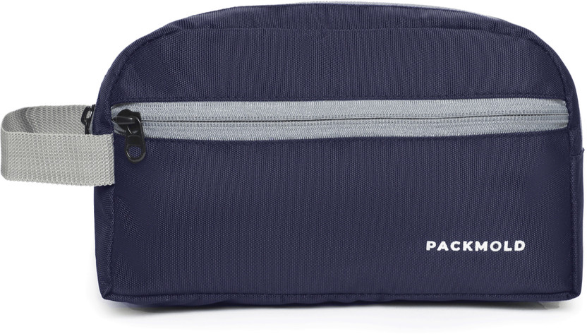 PACKMOLD POUCHO POLYESTER Toiletry Bag Makeup Shaving Kit(9.5*6*3.5 INCHES) Travel Toiletry Kit(Blue, Grey)