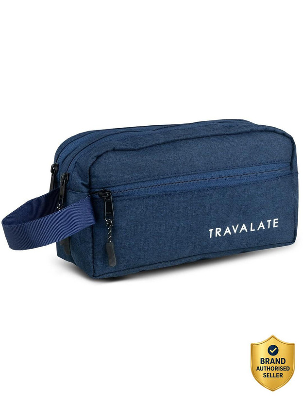 Travalate Travalate Toiletry Travel Bags Shaving Kit/Pouch/Bag for Men and Women, 1 Main Compartment with Front Pocket and Back Pocket - Blue (24 X 10 X 13 cm) Travel Toiletry Kit(Blue) - Flipkart Deal