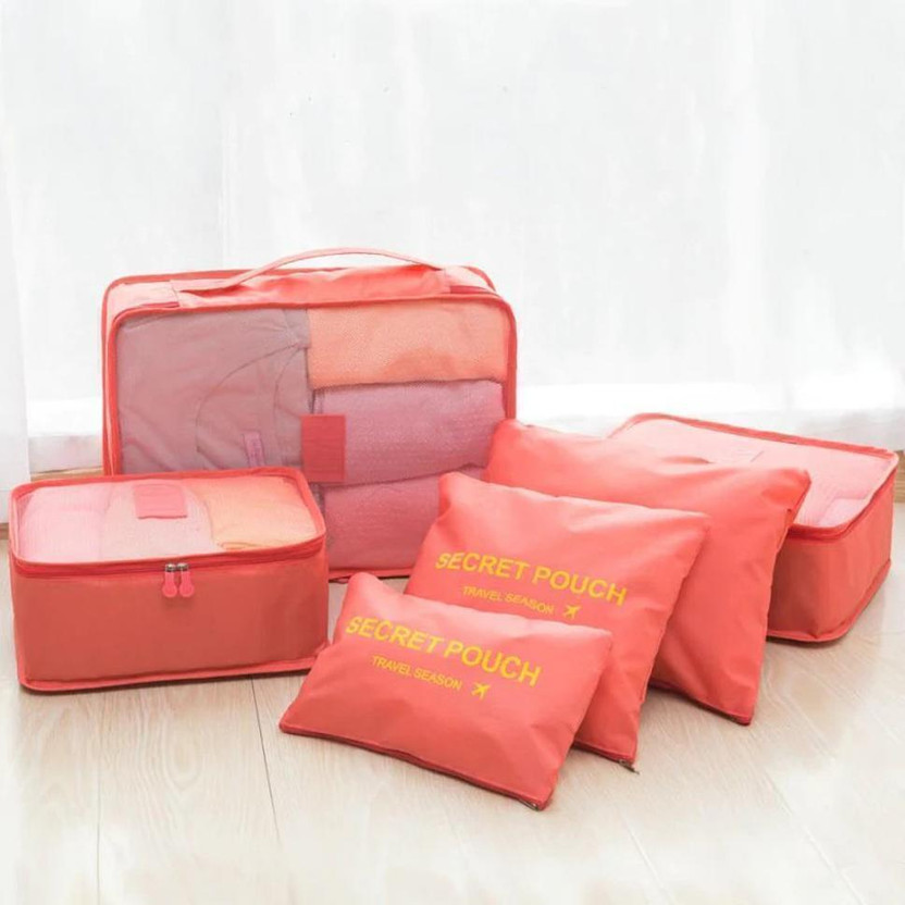 NuShop 6 In 1 Travel Organizer Packing Cube & Bags For Men & Women Travel Toiletry Kit(Pink)