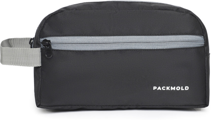 PACKMOLD POUCHO POLYESTER Toiletry Bag Makeup Shaving Kit Pouch UNISEX(9.5*6*3.5 INCHES) Travel Toiletry Kit(Black)