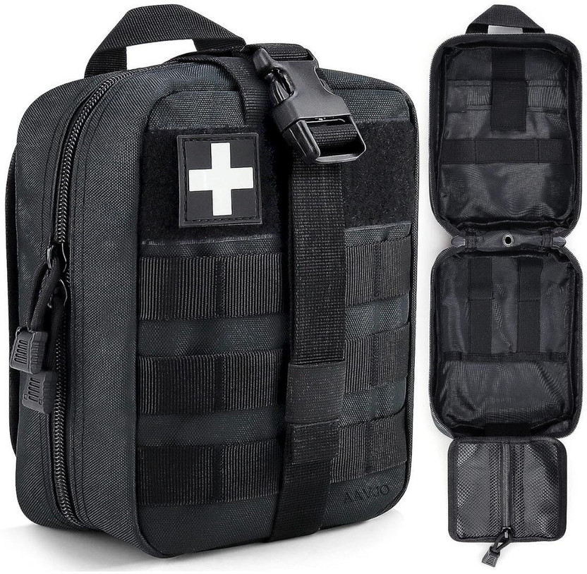 Aavjo First Aid Medical Medicine Pouch Bag for Home Travel Toiletry Kit(Black)