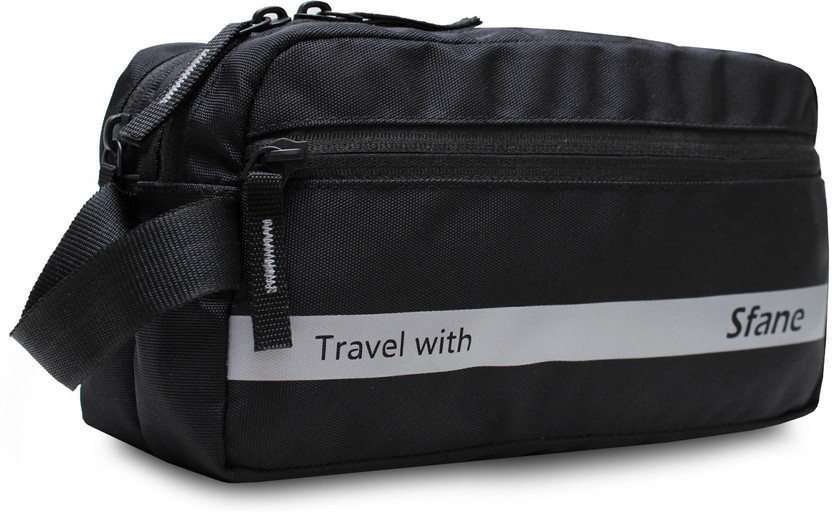 Sfane Zipper Toiletry Bags Makeup Shaving Kit Pouch for Men and Women,Travel Bag Travel Toiletry Kit(Black)