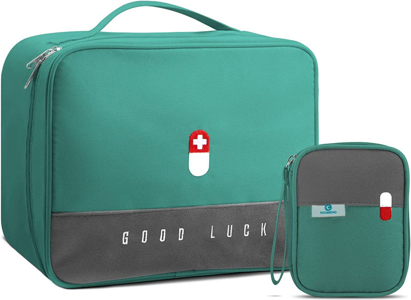 Harvic Empty First Aid Bags Travel Medical Supplies Cosmetic Organizer Safety Kit-Green First Aid Kit(Home, Workplace, Sports and Fitness)