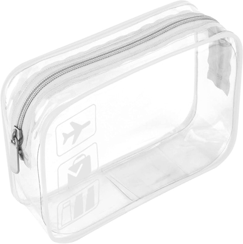 ASHLER Clear Travel Toiletry Bag TSA Approved Quart Size Travel Bag Travel Toiletry Kit(White)