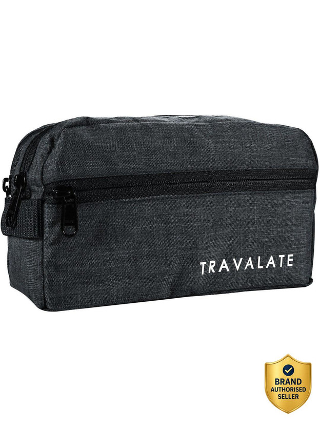 Travalate Travalate Toiletry Travel Bags Shaving Kit/Pouch/Bag for Men and Women, 1 Main Compartment with Front Pocket and Back Pocket - Grey (24 X 10 X 13 cm) Travel Toiletry Kit(Grey) - Flipkart Deal
