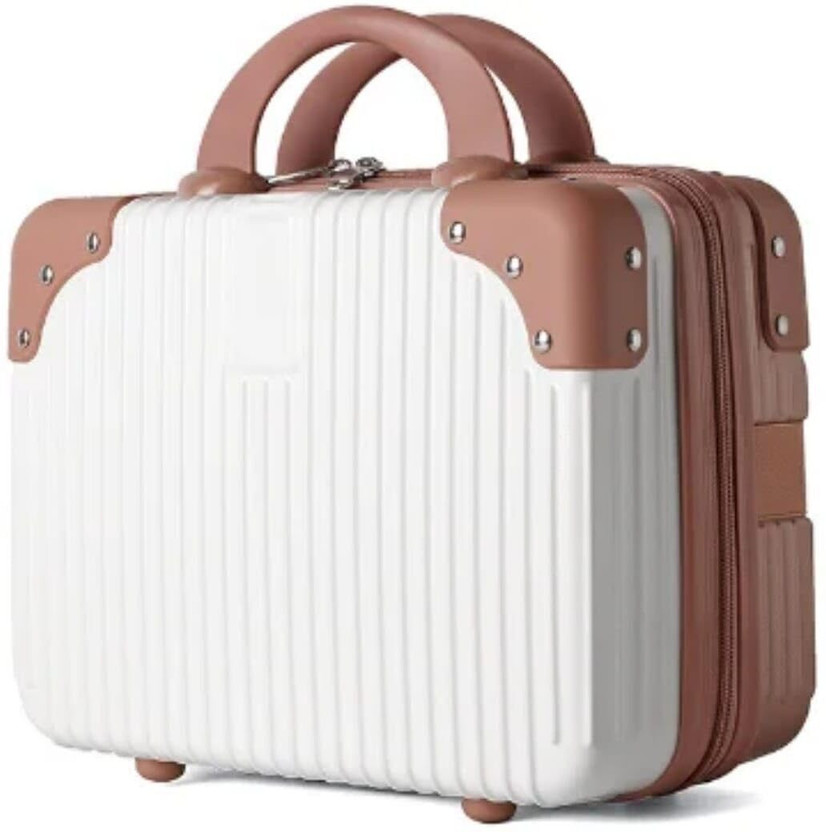 FALMAGU Portable Makeup Travel Case Hand Luggage, Suitcase Elastic Travel Travel Toiletry Kit(White, Gold)