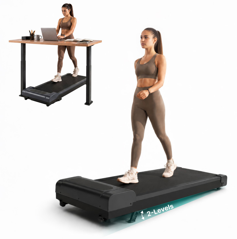 FITKIT by Cult Neo Walking Pad 3.5HP BLDC Motor 120kg Weight 2 Level Incline (Grey) Treadmill (Max Weight:120 kg)