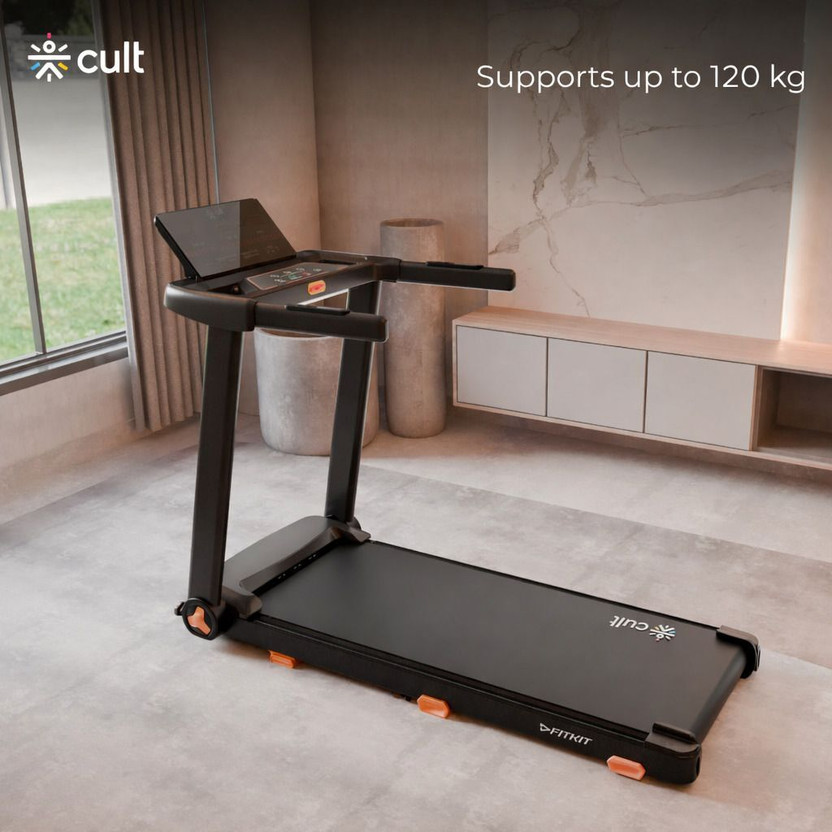 FITKIT by Cult FT98Carbon BLDC Motorized (4.5HP Peak) 120KG Max Weight Home Use Treadmill (Max Weight:120 kg)