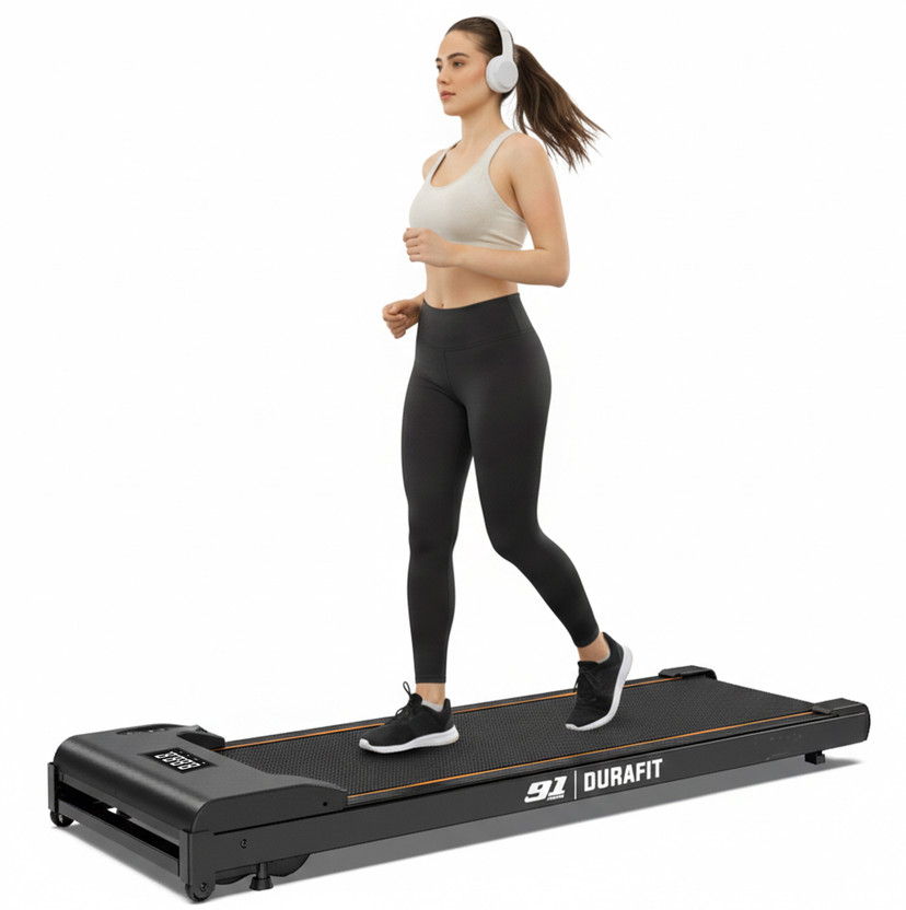 Durafit Compact Lite 2.5HP Peak BLDC with Remote control Walkpad| Underdesk Home Use Treadmill (Max Weight:120 kg)