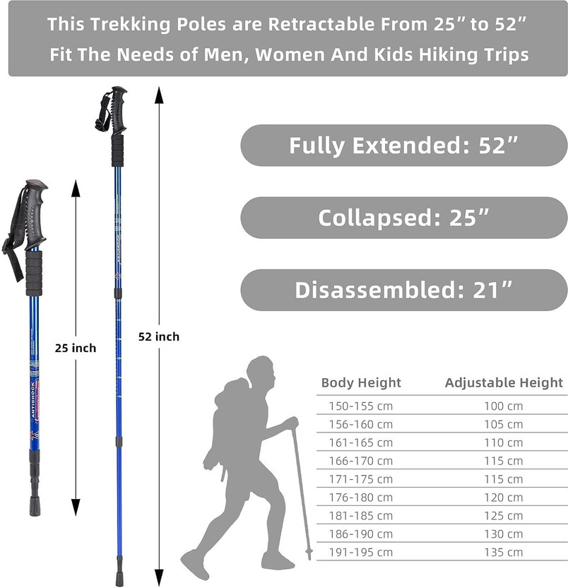 TOPHAVEN 3 Section Trekking Pole(Aluminium)