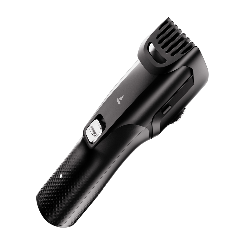boAt Slazer S100, Fast Charge, Metallic Finish, Adjustable Comb, Beard Fully Waterproof Trimmer 300 Mins  Runtime 22 Length Settings(Black)