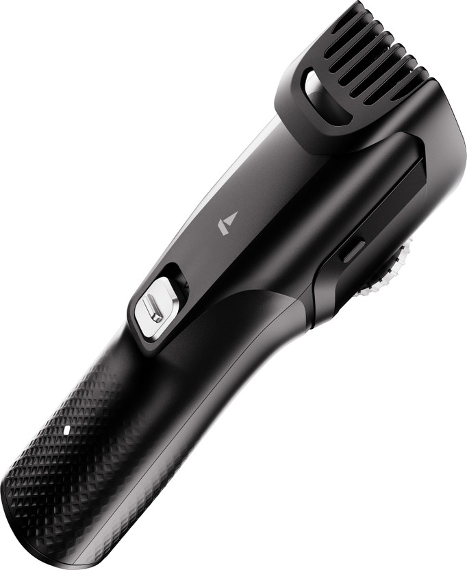 boAt Slazer S100, Fast Charge, Metallic Finish, Adjustable Comb, Beard Fully Waterproof Trimmer 300 Mins  Runtime 22 Length Settings(Black)