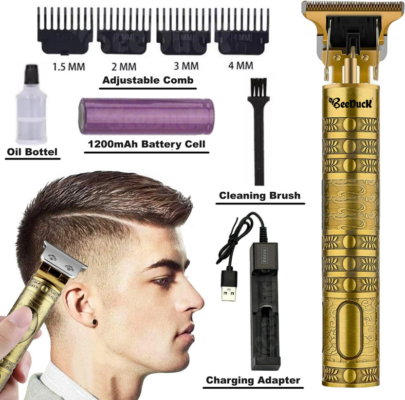 BeeDuck BeeDuck Hair Cutting Machine, Beard & Mustache Hair Shaving With Washable Head LT-B01 Trimmer 120 min  Runtime 4 Length Settings(Gold) - Flipkart Deal