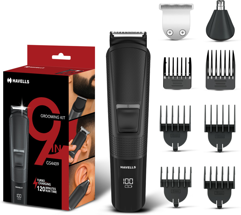 HAVELLS 9 in 1 Grooming Kit Grooming Kit 120 min  Runtime 1 Length Settings(Black)