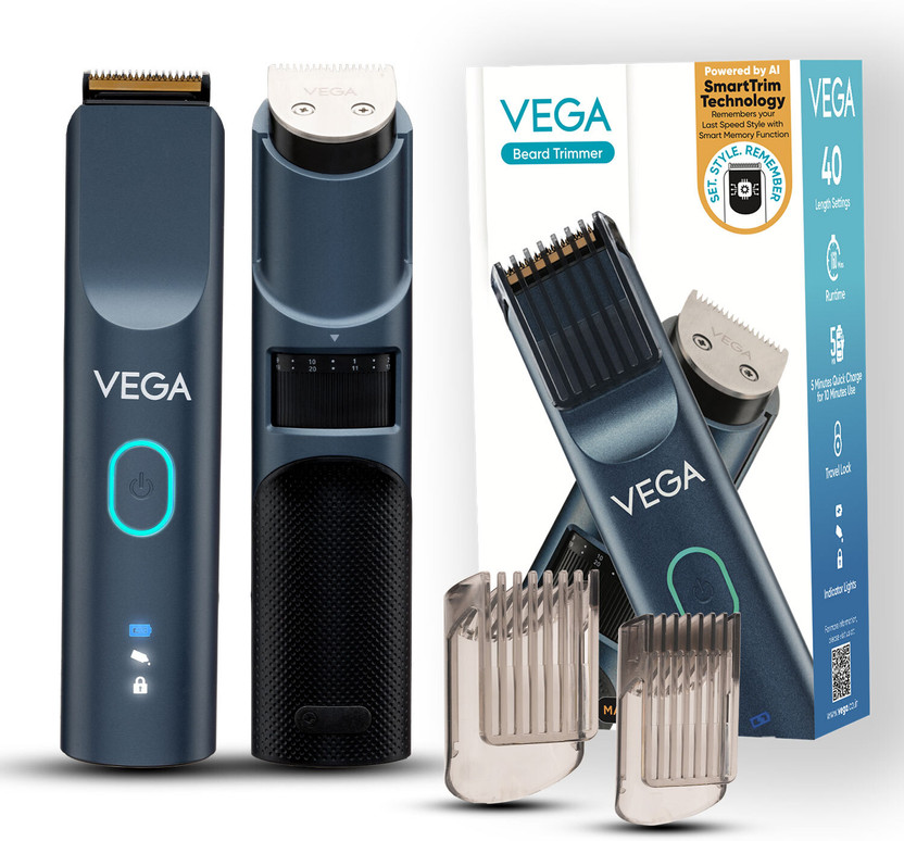 VEGA SmartOne Series S2, VHTH-31 Fully Waterproof Trimmer 160 min  Runtime 40 Length Settings(Blue)