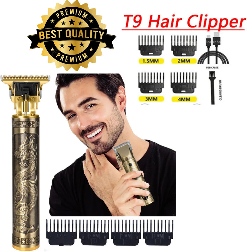 HIGHEX HIGHEX Professional T9 Rechargeable Cordless Electric Blade Beard Trimmer Fully Waterproof Trimmer 120 min  Runtime 4 Length Settings(Gold) - Flipkart Deal