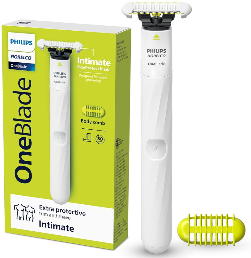 Philips PHILIPS 1924 Fully Waterproof Body Groomer 30 min  Runtime 2 Length Settings(White) - Flipkart Deal