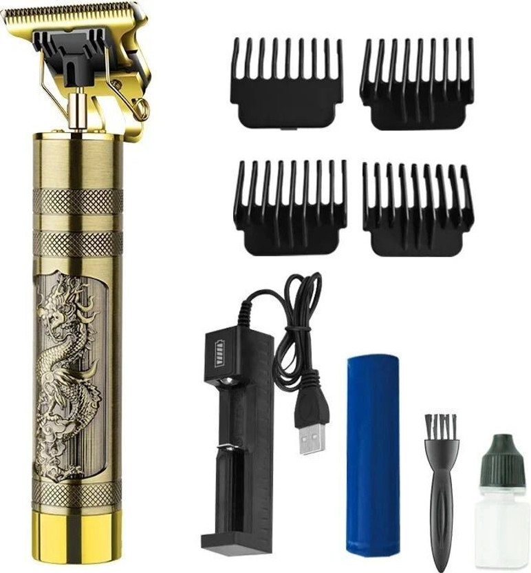 DOZTI Professional Golden t99 Trimmer Haircut Grooming Kit Metal Body Rechargeable 57 Trimmer 240 min  Runtime 5 Length Settings(Gold)