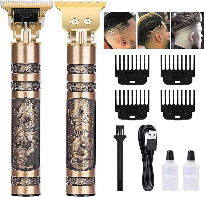 Capitalpoint T9 Cordless Electric Blade Hair Trimmer Rechargeable Trimmer 120 min  Runtime 4 Length Settings(Gold)