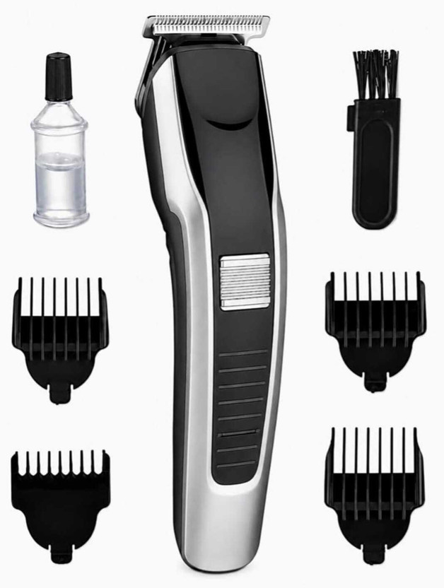 fox flex H.T - 538 BEST BEARD SHAVING KIT FOR MAN Fully Waterproof Trimmer 120 min  Runtime 4 Length Settings(Black, Silver)