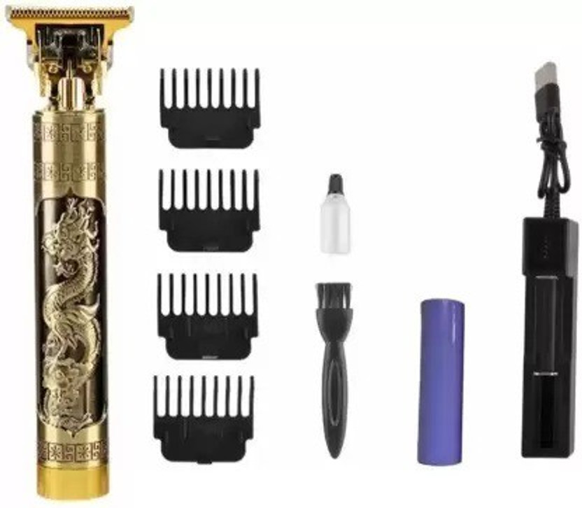 NECKTECH Professional MaxtopT99 Rechargeable Cordless Electric Blde Beard Trimmer KE64 Trimmer 180 min  Runtime 4 Length Settings(Gold)