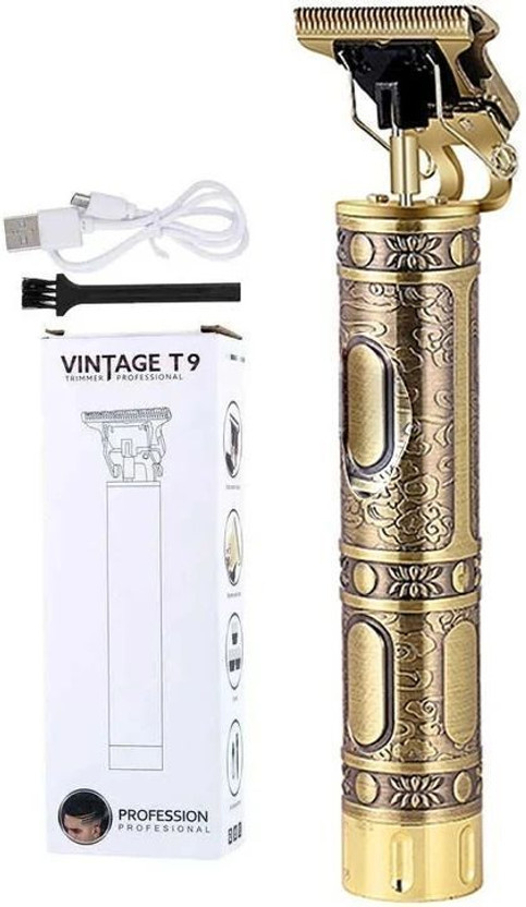 AAC Professional Vintage T9 USB Hair Cutting Trimmer T31R685 Trimmer 60 min  Runtime 4 Length Settings(Gold)