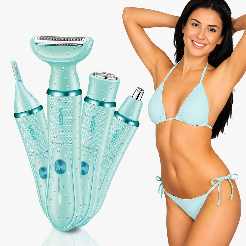 VGR VGR V-761 Female 4-in-1 Body Sensitive Bikini Trimmer 90 min  Runtime 4 Length Settings(Blue) - Flipkart Deal